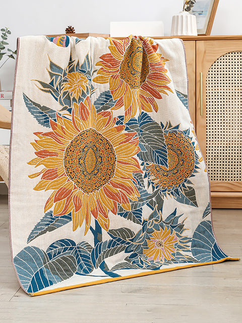 100%Cotton Sunflower Jacquard Bath Towel