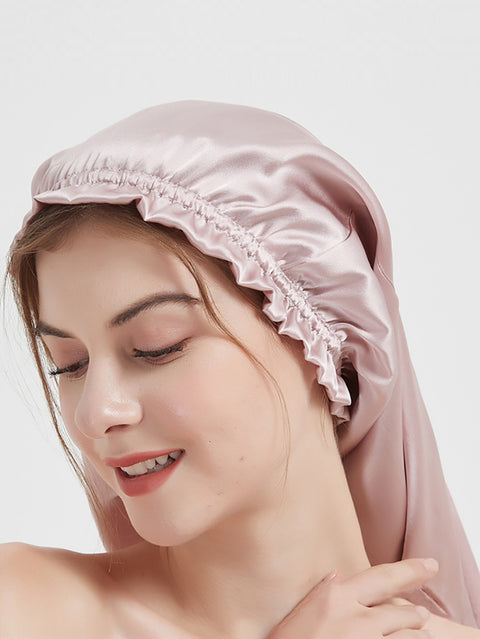 Gorro de dormir suave de seda lisa para mujer