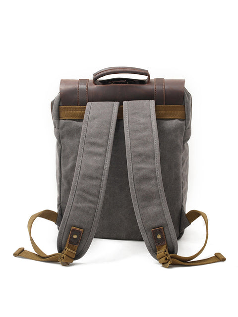 Retro Large Capacity Canvas Leather Backpack