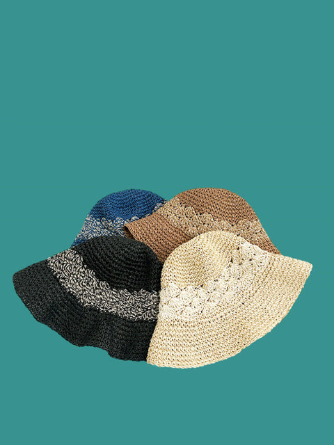 Women Summer Artsy Straw Sunproof Fishman Hat