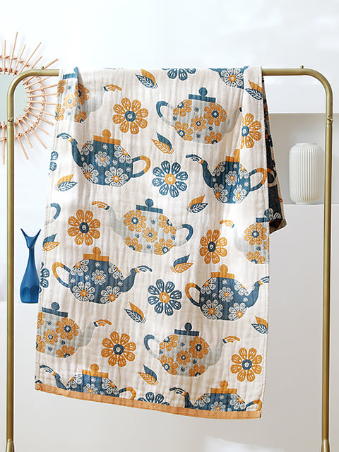 Toalla de baño para adultos con toalla de algodón absorbente floral