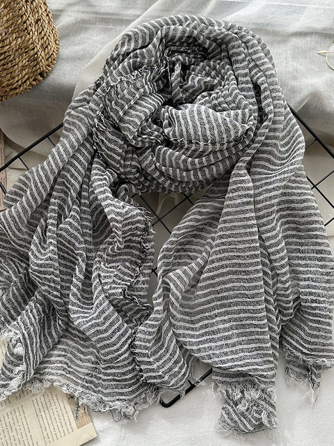 Women Spring Artsy Stripe Shawl Scarf