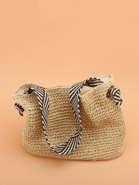 Women Summer Straw Weave Large Capacity Shoulder Bag