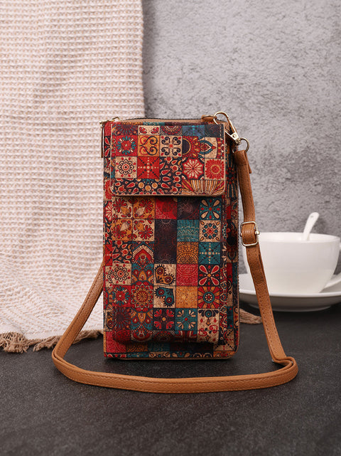 Bohemia Flower Multifunction Mobile Phone Bag Wallet