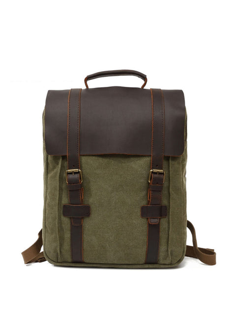 Retro Large Capacity Canvas Leather Backpack