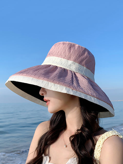 Women Summer Colorblock Sunproof Sun Hat