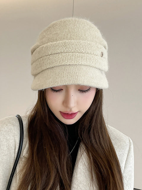 Gorro cálido de punto informal de invierno para mujer