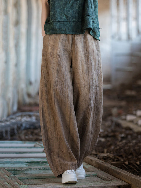 Pantalones harén con forro polar y efecto tie-dye de estilo vintage para mujer