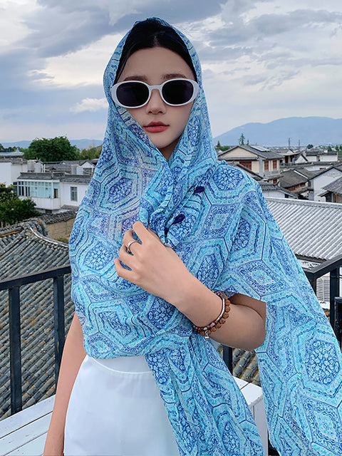 Women Summer Ethnic Print Shawl Scarf