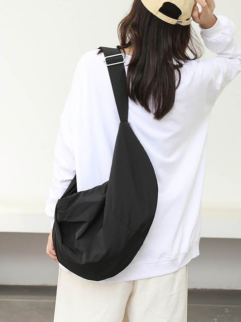 Casual Commute Solid Nylon Crossbody Bag