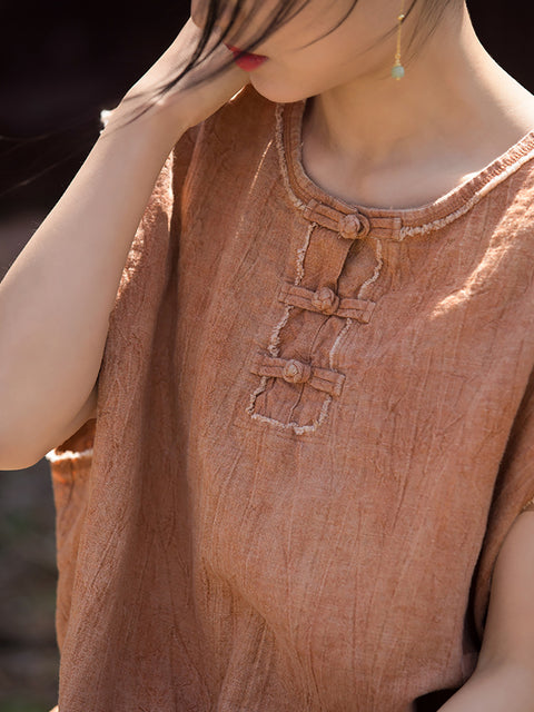 Chaleco de verano con efecto tie-dye y bordes sin rematar para mujer