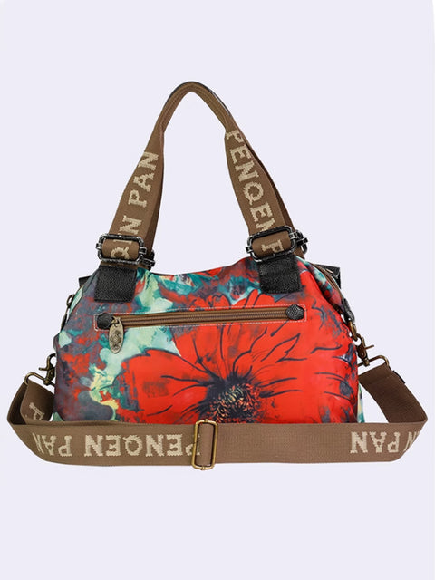 Women Retro Leather Flower Crossbody Bag Shoulde Bag