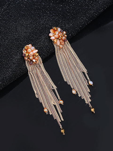 Women Bohemia Crystal Tassel Earrings