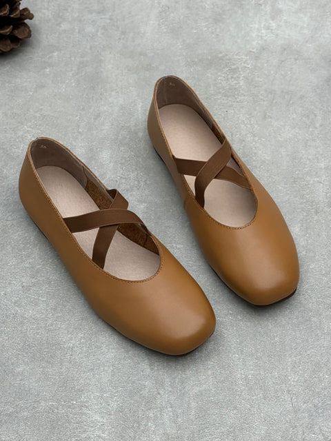 Zapatos de tacón bajo de piel auténtica estilo vintage para mujer