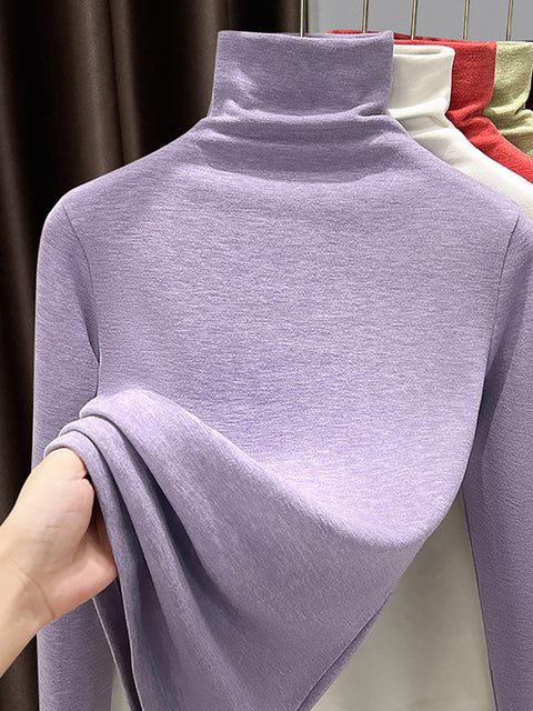 Women Winter Casual Warm Turtleneck Base Blouses